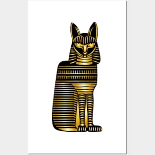 Gold Egyptian Cat Posters and Art